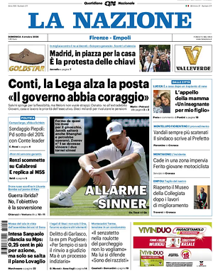 Prima pagina La Nazione di oggi - Quotidiano regionale