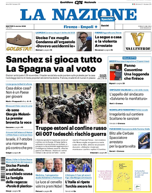 Prima pagina La Nazione di oggi - Quotidiano regionale