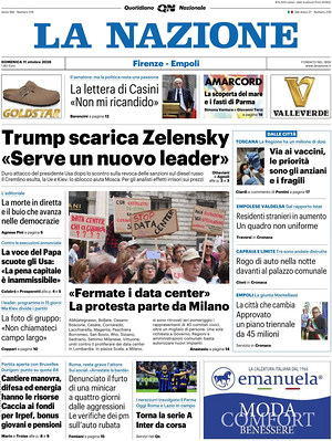 Prima pagina La Nazione di oggi - Quotidiano regionale