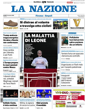 Prima pagina La Nazione di oggi - Quotidiano regionale