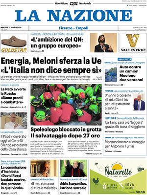 Prima pagina La Nazione di oggi - Quotidiano regionale