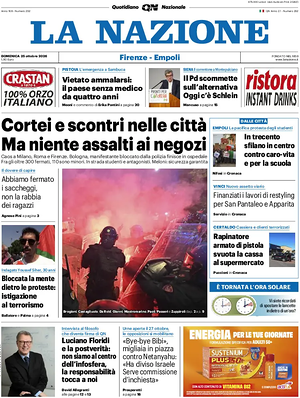 Prima pagina La Nazione di oggi - Quotidiano regionale