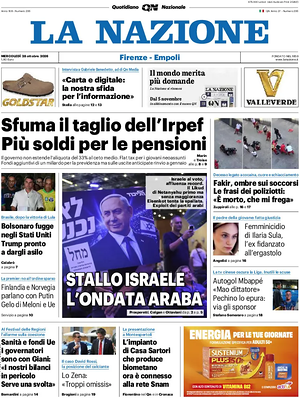 Prima pagina La Nazione di oggi - Quotidiano regionale