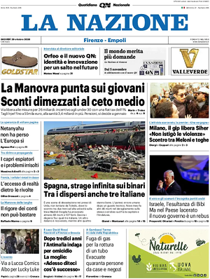 Prima pagina La Nazione di oggi - Quotidiano regionale