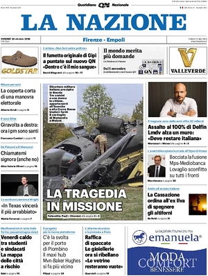 Prima pagina La Nazione di oggi - Quotidiano regionale