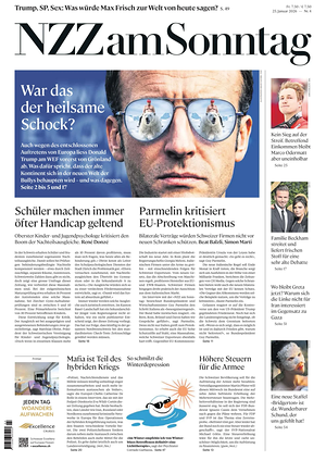 Prima pagina Neue Zürcher Zeitung Sunday di oggi - Quotidiano estero
