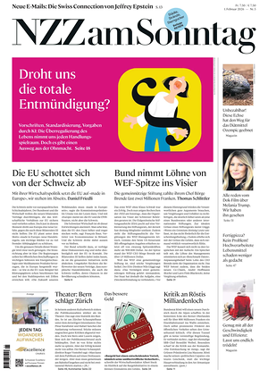 Prima pagina Neue Zürcher Zeitung Sunday di oggi - Quotidiano estero