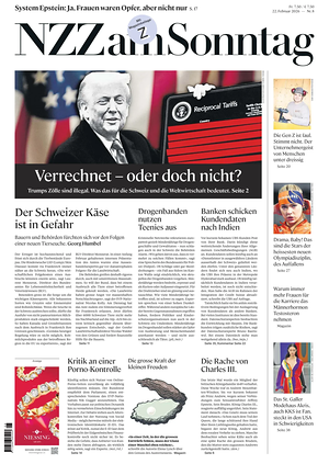 Prima pagina Neue Zürcher Zeitung Sunday di oggi - Quotidiano estero