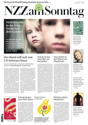 Prima pagina Neue Zürcher Zeitung Sunday di oggi - Quotidiano estero