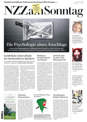 Prima pagina Neue Zürcher Zeitung Sunday di oggi - Quotidiano estero