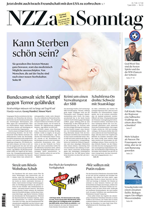 Prima pagina Neue Zürcher Zeitung Sunday di oggi - Quotidiano estero