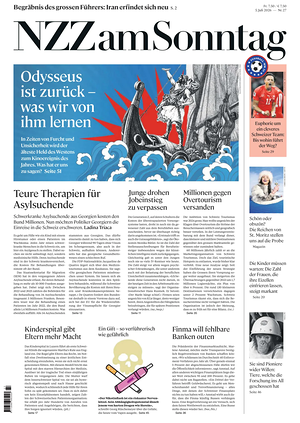 Prima pagina Neue Zürcher Zeitung Sunday di oggi - Quotidiano estero