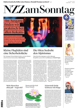 Prima pagina Neue Zürcher Zeitung Sunday di oggi - Quotidiano estero