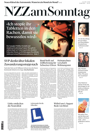 Prima pagina Neue Zürcher Zeitung Sunday di oggi - Quotidiano estero