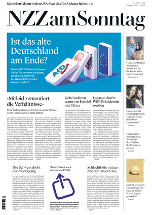 Prima pagina Neue Zürcher Zeitung Sunday di oggi - Quotidiano estero