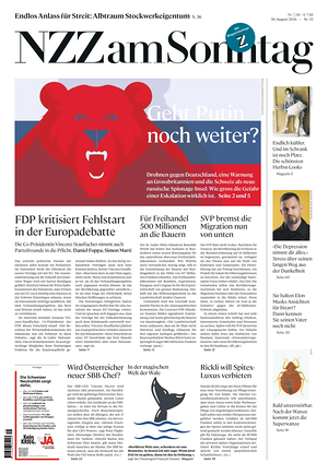 Prima pagina Neue Zürcher Zeitung Sunday di oggi - Quotidiano estero