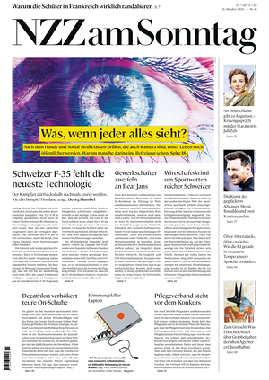 Prima pagina Neue Zürcher Zeitung Sunday di oggi - Quotidiano estero
