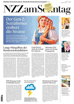 Prima pagina Neue Zürcher Zeitung Sunday di oggi - Quotidiano estero