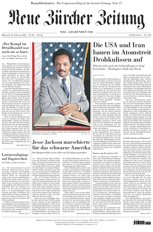 Prima pagina Neue Zürcher Zeitung di oggi - Quotidiano estero
