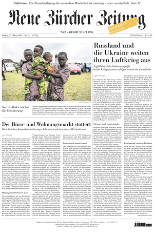 Prima pagina Neue Zürcher Zeitung di oggi - Quotidiano estero
