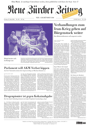 Prima pagina Neue Zürcher Zeitung di oggi - Quotidiano estero