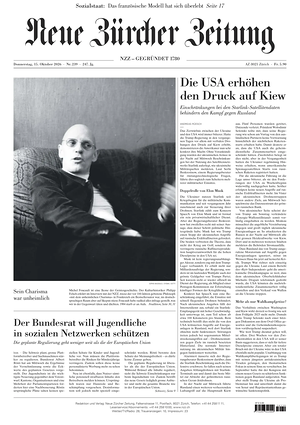 Prima pagina Neue Zürcher Zeitung di oggi - Quotidiano estero