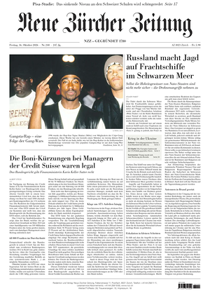 Prima pagina Neue Zürcher Zeitung di oggi - Quotidiano estero