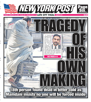 Prima pagina New York Post di oggi - Quotidiano estero