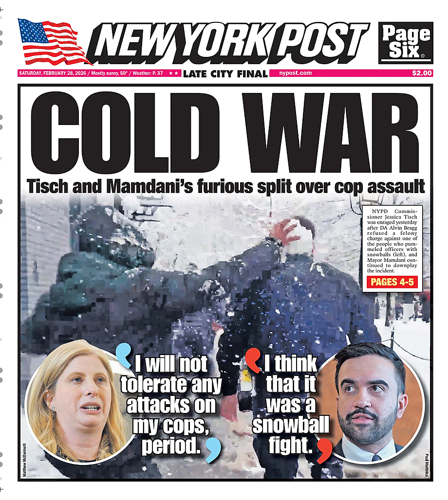 Prima pagina New York Post di oggi - Edicola 28 Febbraio 2026