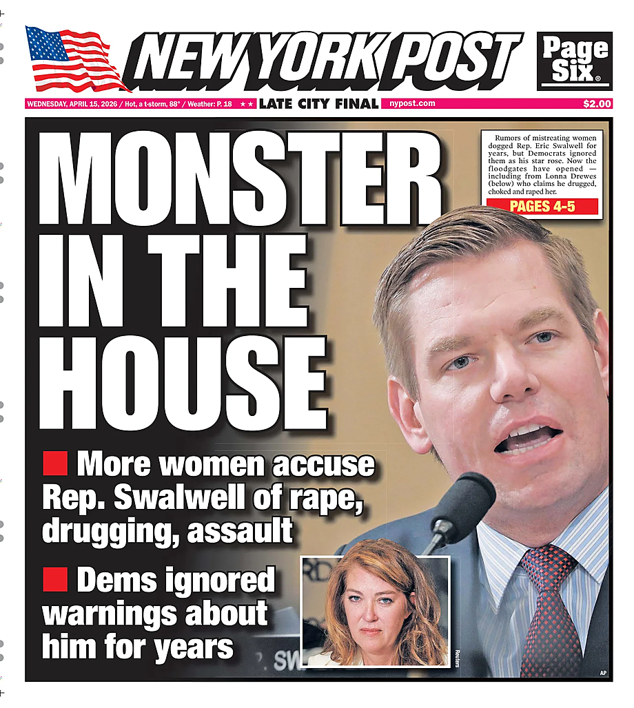 Prima pagina New York Post di oggi - Edicola 15 Aprile 2026