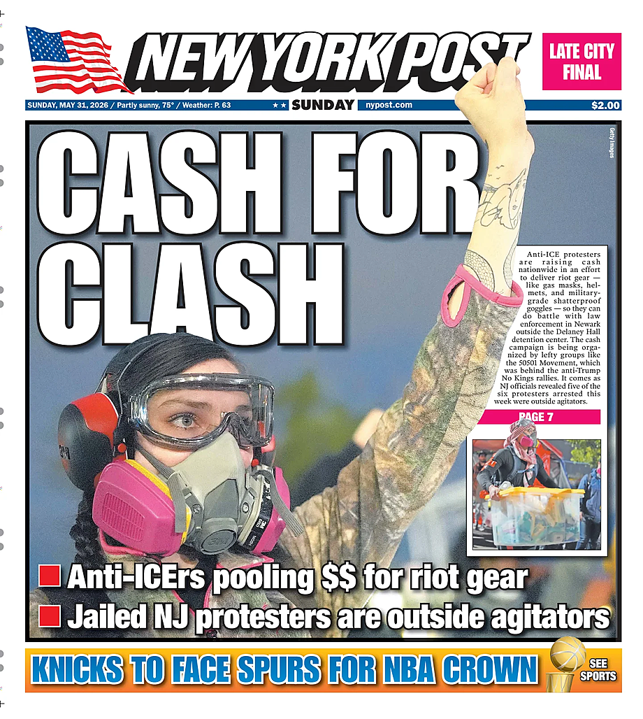Prima pagina New York Post di oggi - Edicola 31 Maggio 2026