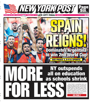 Prima pagina New York Post di oggi - Quotidiano estero