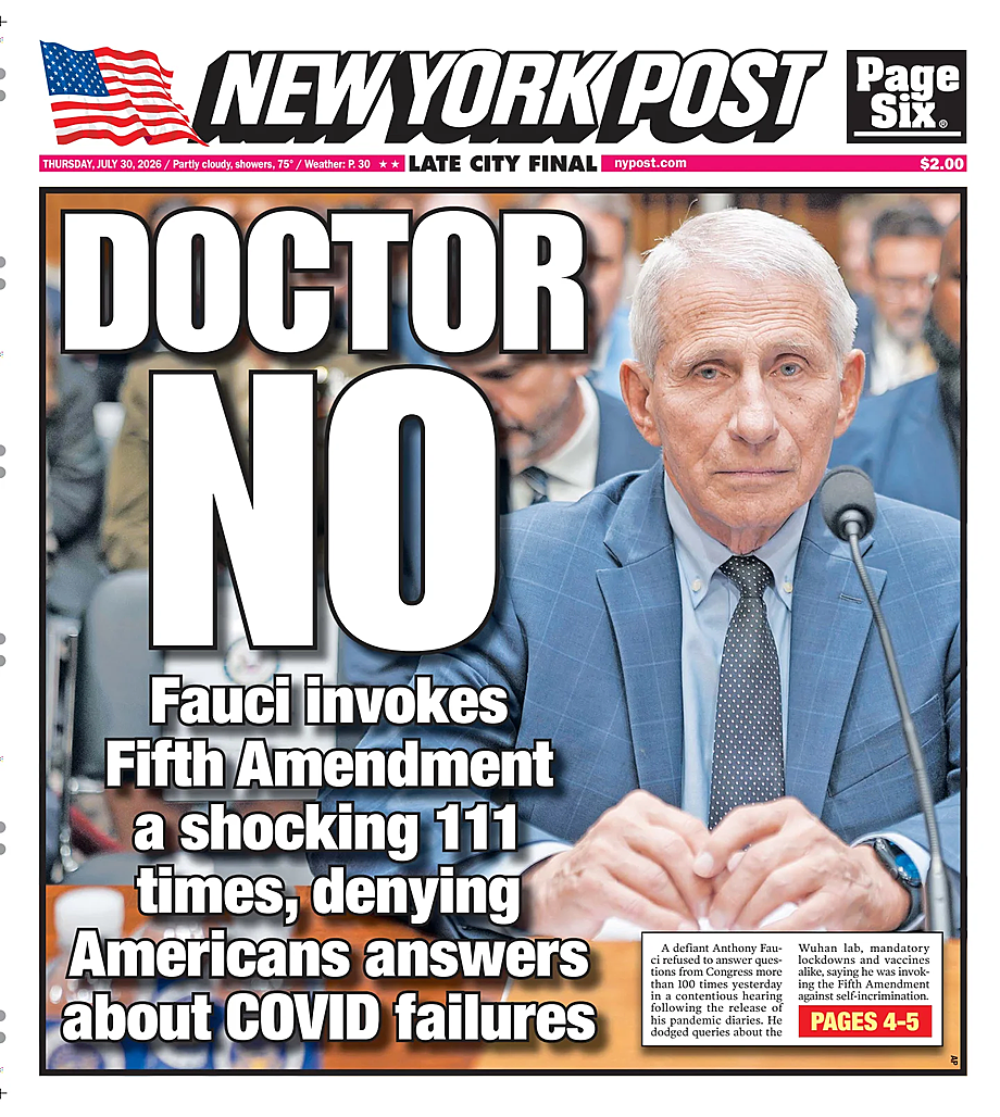 Portada New York Post de hoy - Quiosco 30 julio 2026