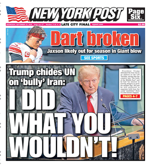 Prima pagina New York Post di oggi - Quotidiano estero