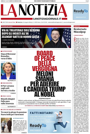 Prima pagina La Notizia di oggi - Quotidiano nazionale