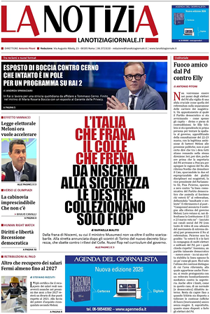 Prima pagina La Notizia di oggi - Quotidiano nazionale