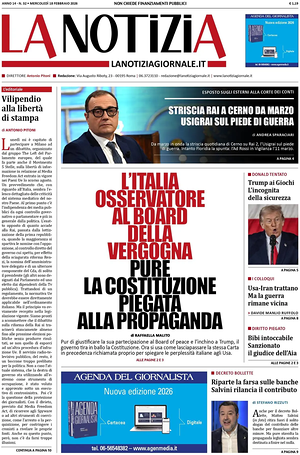 Prima pagina La Notizia di oggi - Quotidiano nazionale