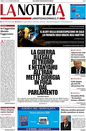 Prima pagina La Notizia di oggi - Quotidiano nazionale