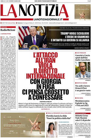 Prima pagina La Notizia di oggi - Quotidiano nazionale