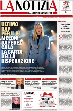 Prima pagina La Notizia di oggi - Quotidiano nazionale