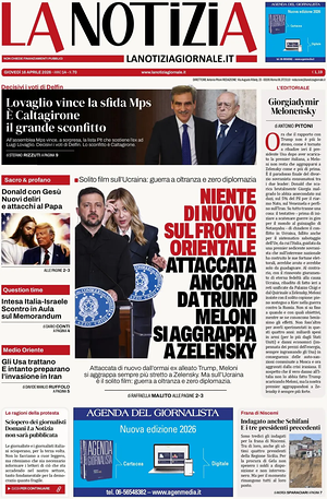 Prima pagina La Notizia di oggi - Quotidiano nazionale