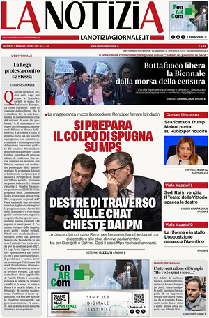 Prima pagina La Notizia di oggi - Quotidiano nazionale