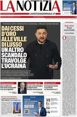 Prima pagina La Notizia di oggi - Quotidiano nazionale