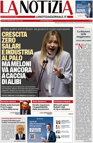 Prima pagina La Notizia di oggi - Quotidiano nazionale