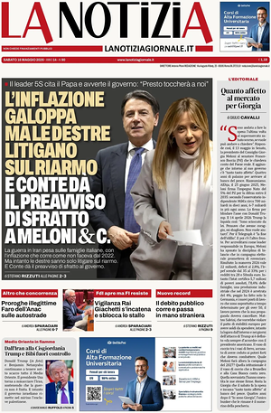 Prima pagina La Notizia di oggi - Quotidiano nazionale