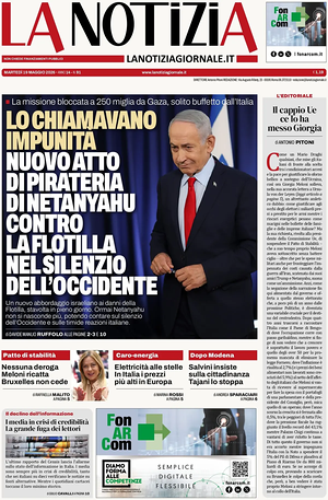 Prima pagina La Notizia di oggi - Quotidiano nazionale