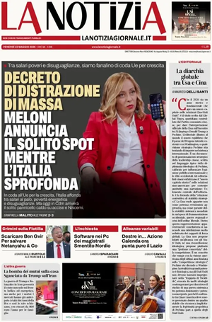 Prima pagina La Notizia di oggi - Quotidiano nazionale