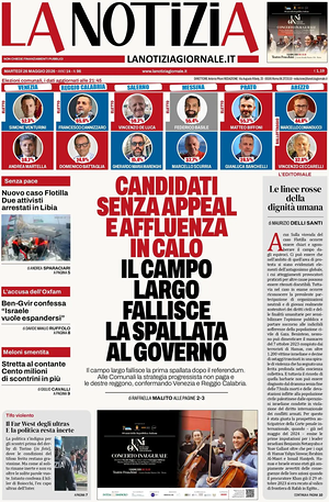Prima pagina La Notizia di oggi - Quotidiano nazionale
