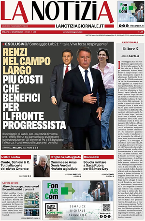 Prima pagina La Notizia di oggi - Quotidiano nazionale