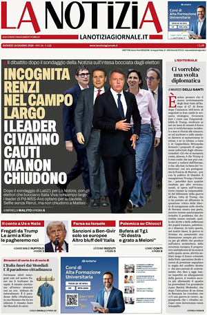 Prima pagina La Notizia di oggi - Quotidiano nazionale